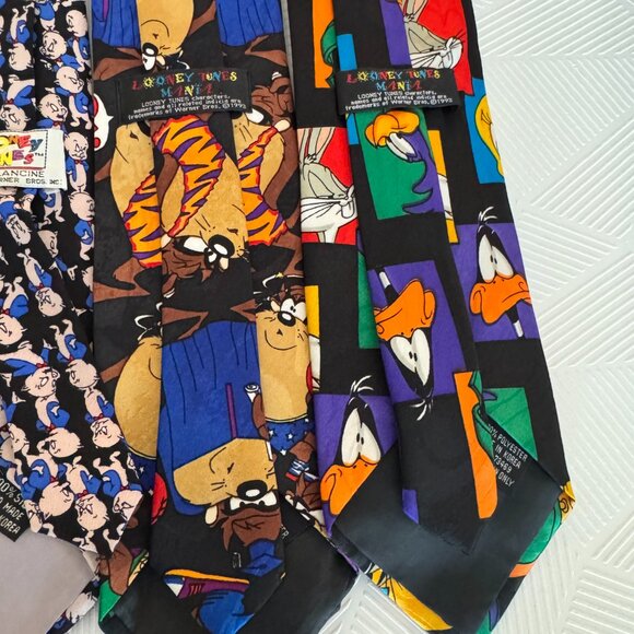 Looney Tunes Vintage 90s Lot of 5 Neck Ties Silk & Polyester Warner Bros - Picture 3 of 9
